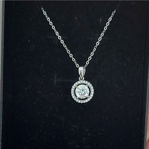 1 Carat Moissanite Sterling Silver Necklace - Picture 7 of 11
